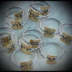 Artisan handmade Rustic zodiac rings
